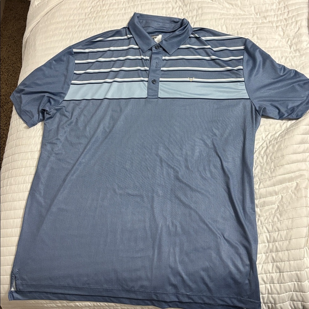 Callaway Navy and White Patterned Golf Polo